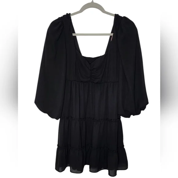Show Me Your Mumu MANDI MINI DRESS Black Smocked Back Size Large M - Picture 5 of 7